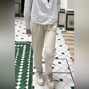 Cream linen pants